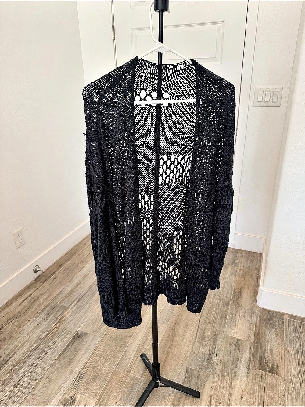 Black Open Knit Cardigan Like New